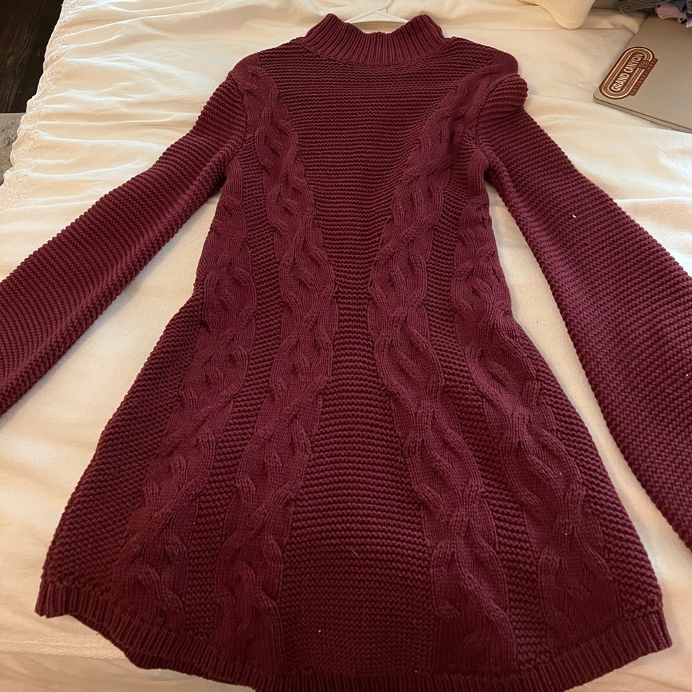 Vestique maroon sweater dress